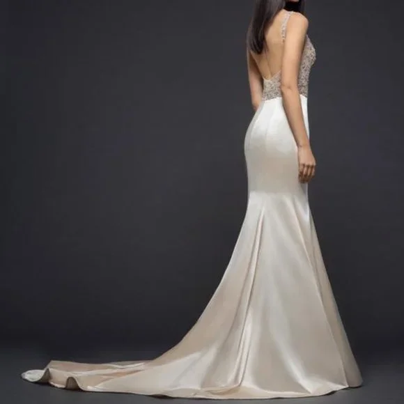 knee length dresses for ladies Lazaro "Stephanie", size 14  Emerald & Oak Bridal